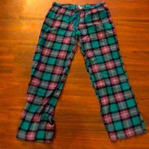 Pink and teal cotton pajama pants